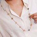 [Topon]CLOVER 20 MOTIFS DARK MOP DIAMOND  NECKLACE