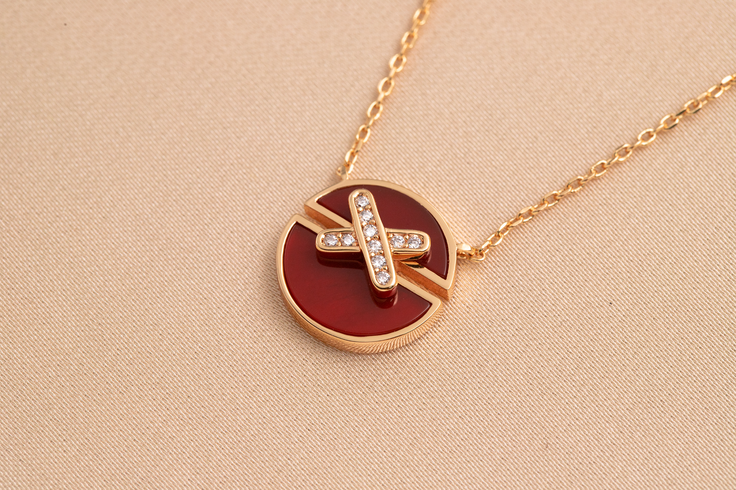 [BIJOUX]JEUX DE PINK GOLD DIAMOND NECKLACE