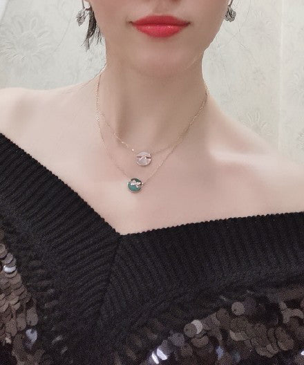 [BIJOUX]JEUX DE PINK GOLD DIAMOND NECKLACE