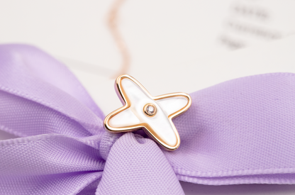 [BIJOUX]JEUX DE WHITE MOP PINK GOLD DIAMOND EARRINGS