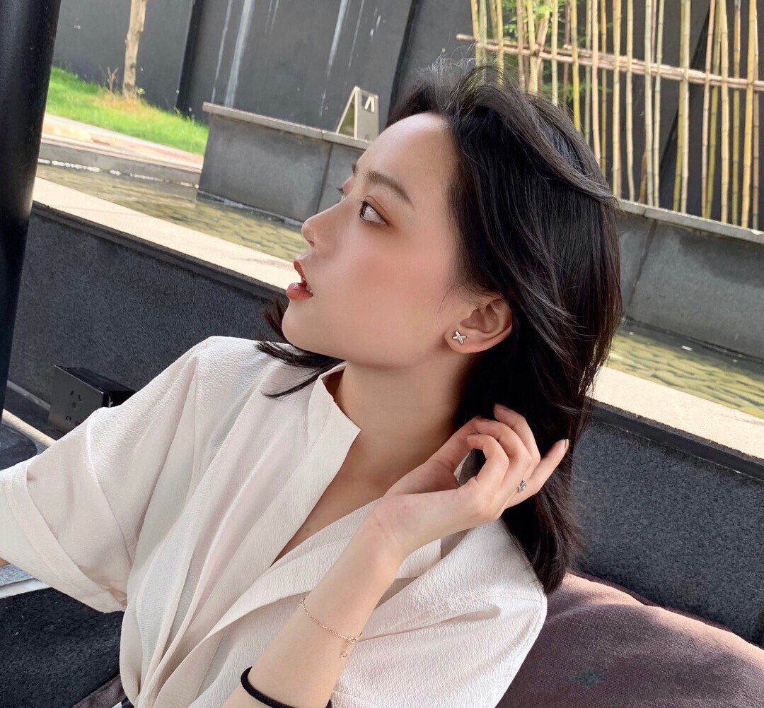 [BIJOUX]JEUX DE WHITE MOP ROSE GOLD DIAMOND EARRINGS