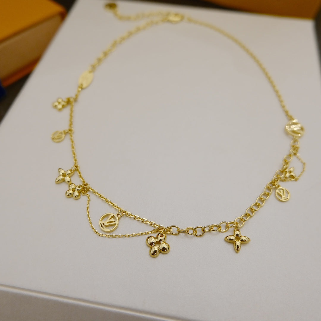 [BIJOUX]BLOOMING SUPPLE NECKLACE BRASS