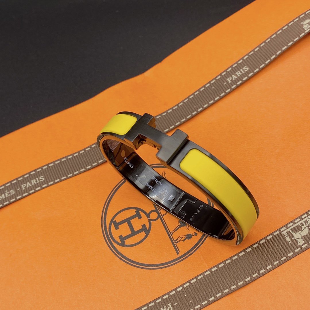 [BIJOUX]CLIC HM SO BLACK YELLOW BRACELET