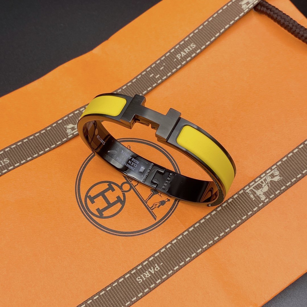 [BIJOUX]CLIC HM SO BLACK YELLOW BRACELET
