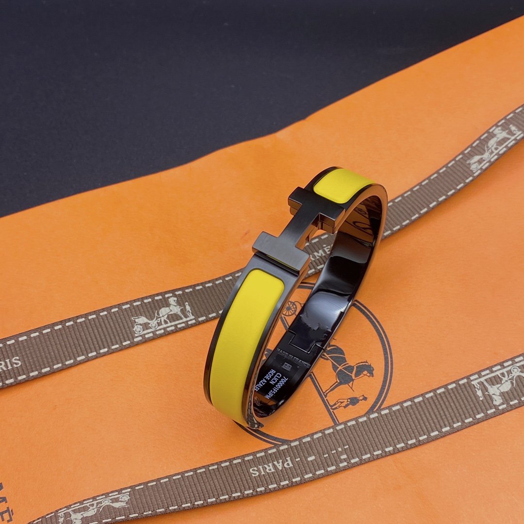 [BIJOUX]CLIC HM SO BLACK YELLOW BRACELET