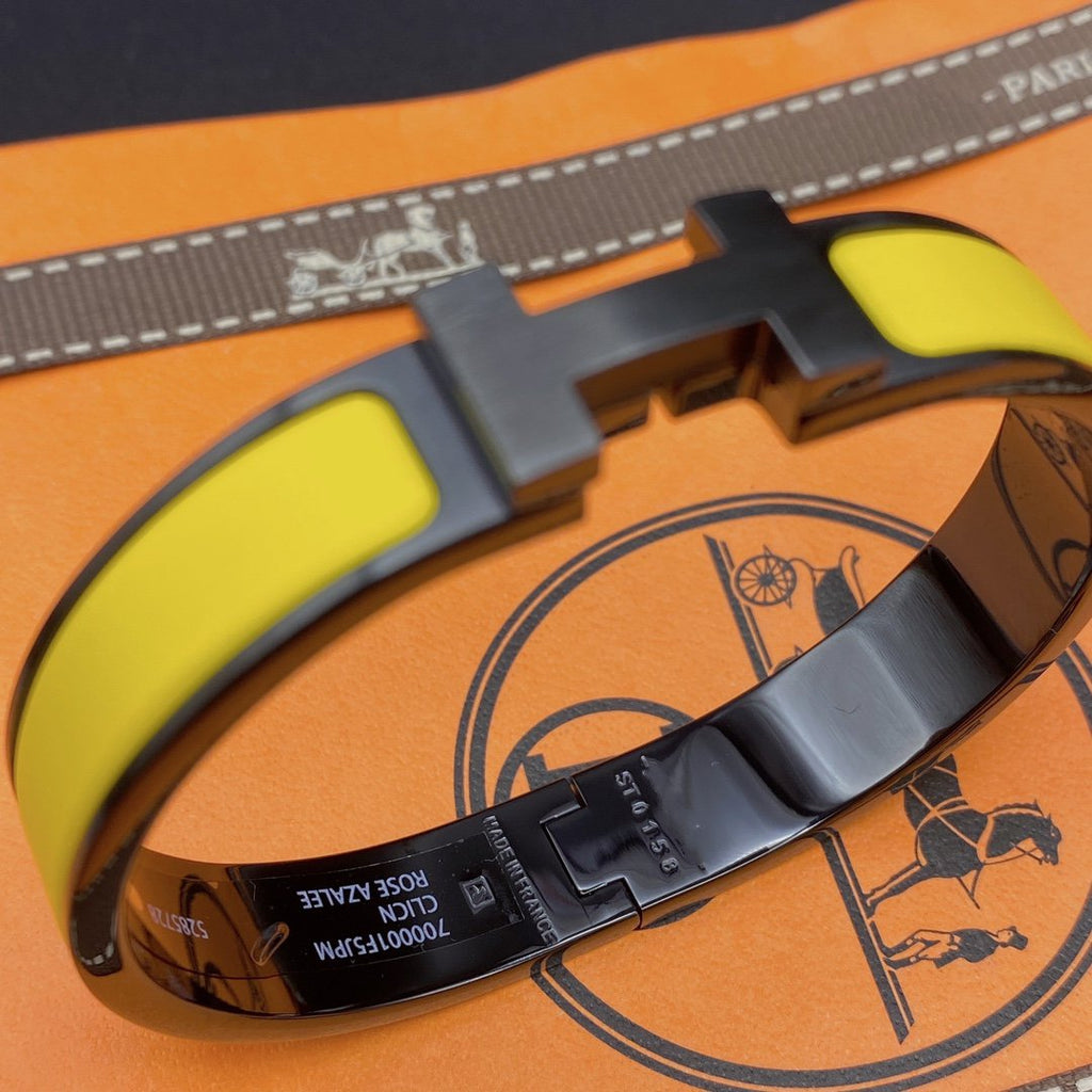 [BIJOUX]CLIC HM SO BLACK YELLOW BRACELET
