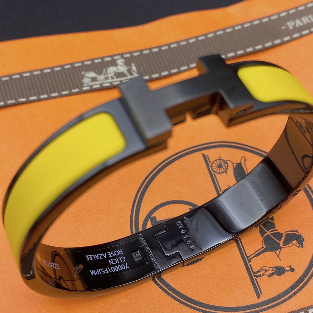 [BIJOUX]CLIC HM SO BLACK YELLOW BRACELET