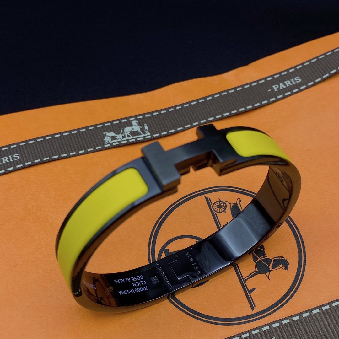 [BIJOUX]CLIC HM SO BLACK YELLOW BRACELET