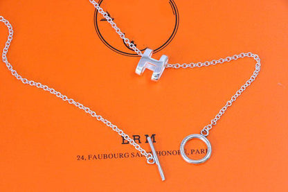 [BIJOUX]HM NECKLACE H LETTER OVAL SERIES