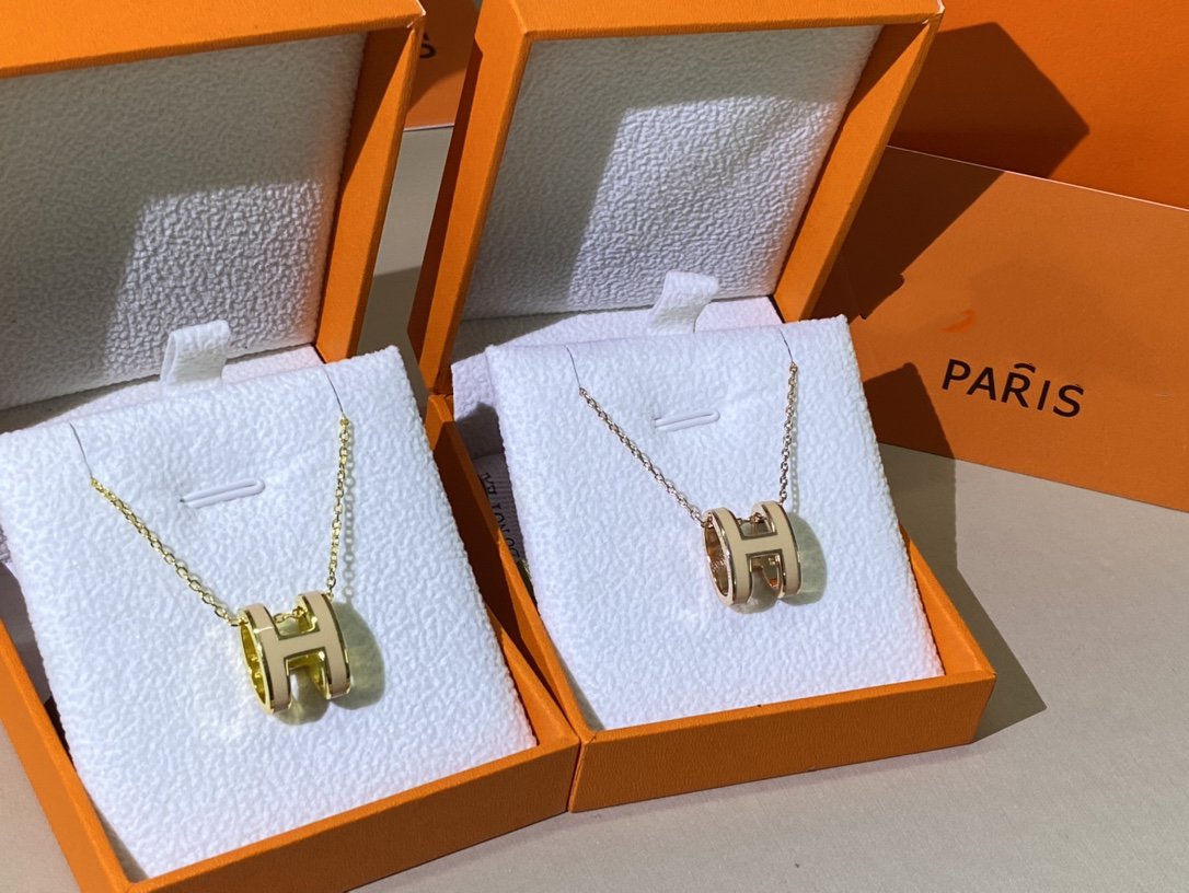 [BIJOUX]HM CLIC YELLOW ENAMEL GOLD NECKLACE