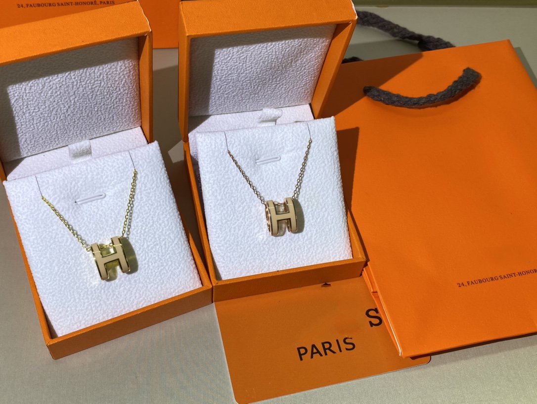 [BIJOUX]HM CLIC YELLOW ENAMEL GOLD NECKLACE