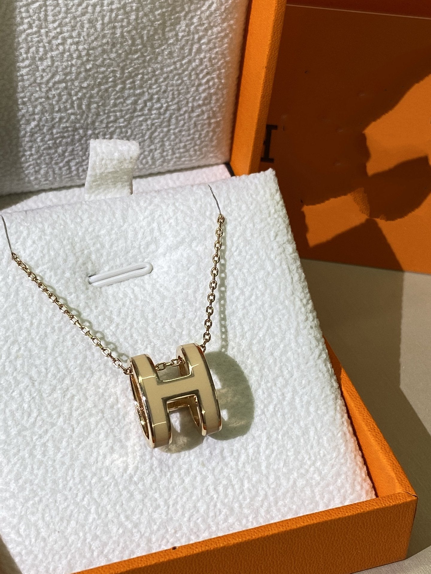 [BIJOUX]HM CLIC イエローエナメルゴールドネックレス