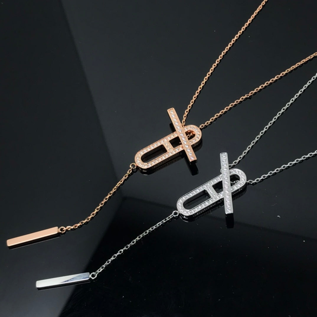 [BIJOUX]HM NECKLACE PLATINUM ROSE GOLD DIAMOND
