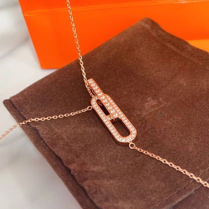 [BIJOUX]HM NECKLACE PLATINUM ROSE GOLD DIAMOND