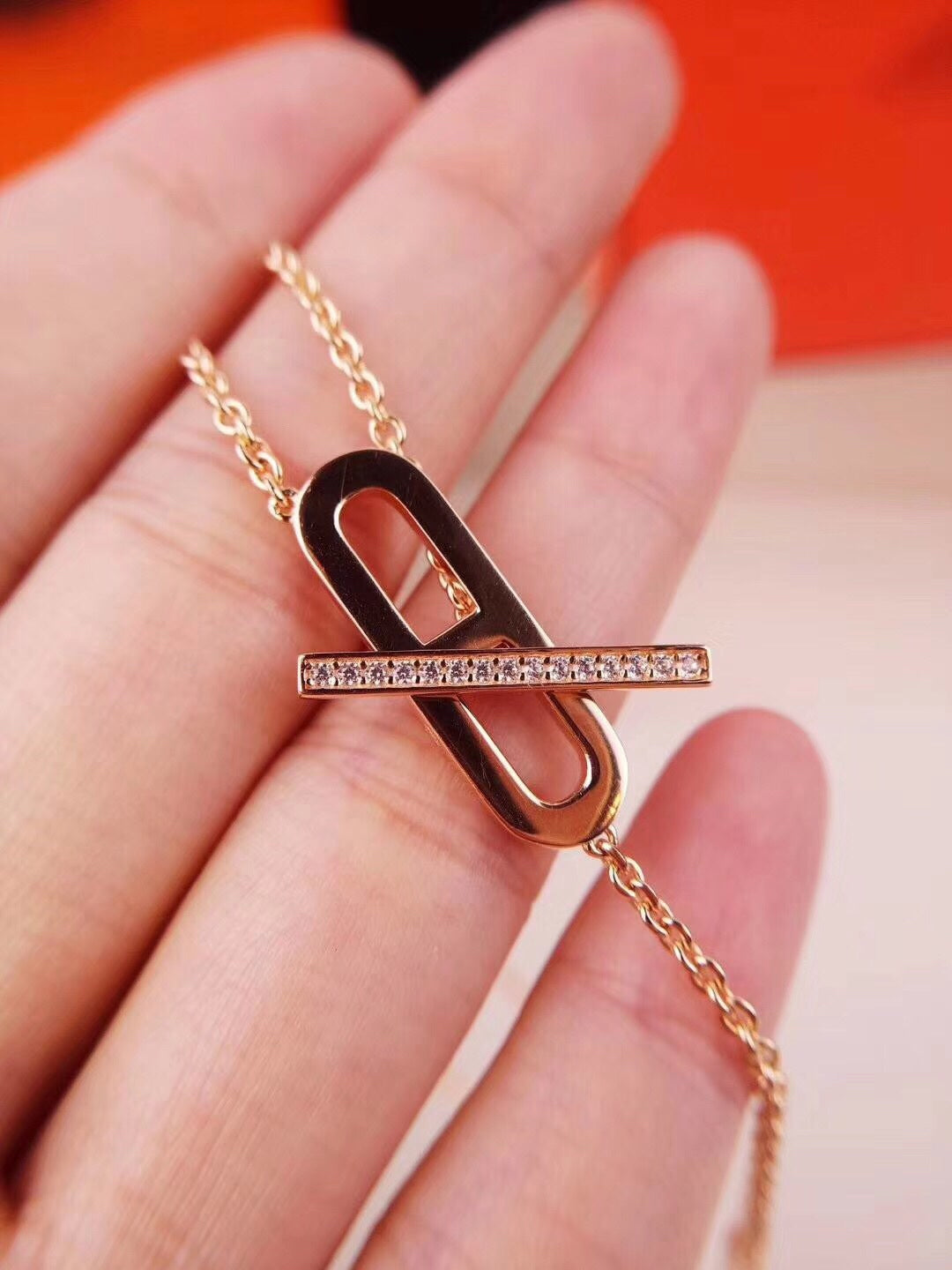 [BIJOUX]HM NECKLACE PLATINUM ROSE GOLD DIAMOND