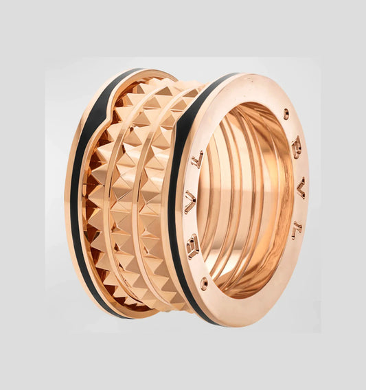 [BIJOUX]ZERO 1 ROCK BLACK CERAMIC PINK GOLD LARGE MODEL