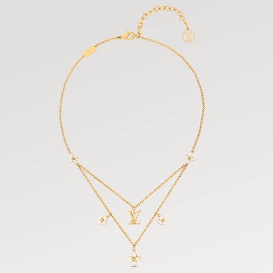 [BIJOUX]FLOWERGRAM GOLD MOP DOUBLE ROW NECKLACE