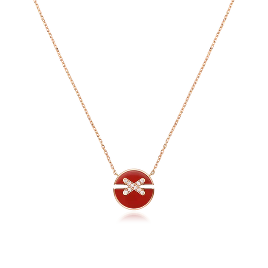[BIJOUX]JEUX DE ROSE GOLD DIAMOND NECKLACE