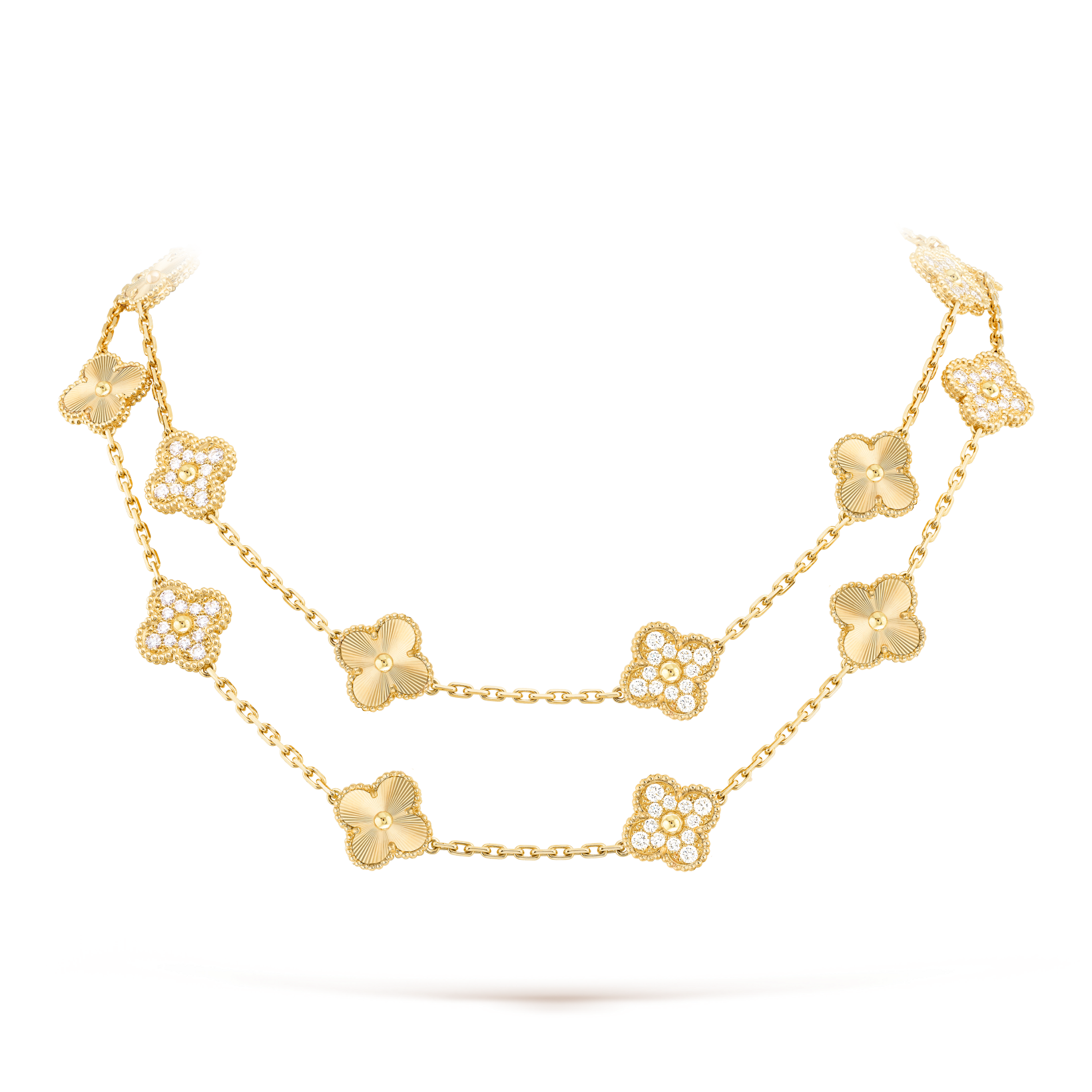 [BIJOUX]CLOVER 20 MOTIFS LASER DIAMOND NECKLACE