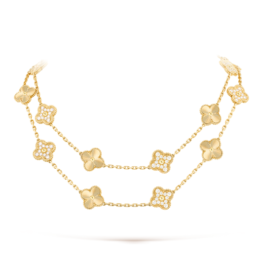 [BIJOUX]CLOVER 20 MOTIFS LASER DIAMOND NECKLACE