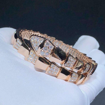 [BIJOUX]SERPENTI WIDE BRACELET PINK GOLD DIAMOND