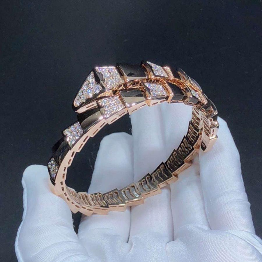 [BIJOUX]SERPENTI WIDE BRACELET PINK GOLD DIAMOND