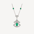 [BIJOUX]DREAM NECKLACE MALACHITE DIAMOND SILVER