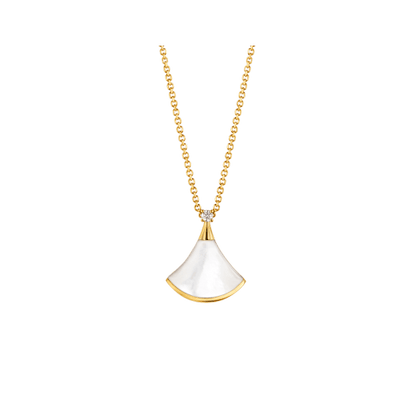 [BIJOUX]DREAM NECKLACE WHITE MOP GOLD 1 DIAMOND