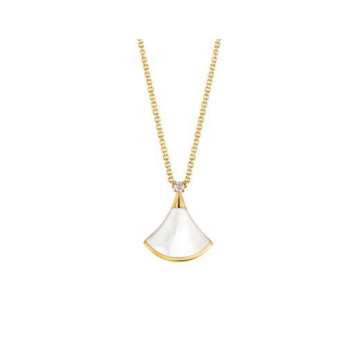 [BIJOUX]DREAM NECKLACE WHITE MOP GOLD 1 DIAMOND