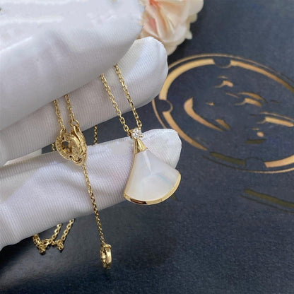 [BIJOUX]DREAM NECKLACE WHITE MOP GOLD 1 DIAMOND