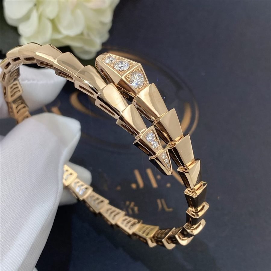 [BIJOUX]SERPENTI BRACELET DIAMONDS PINK GOLD
