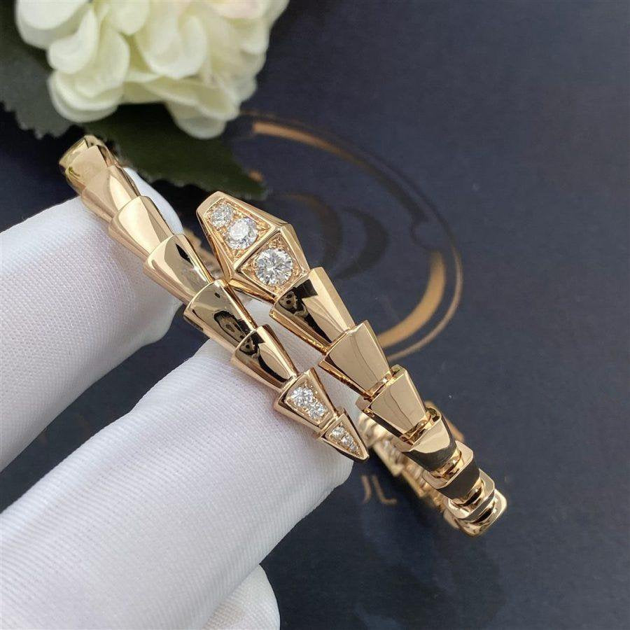 [BIJOUX]SERPENTI BRACELET DIAMONDS PINK GOLD