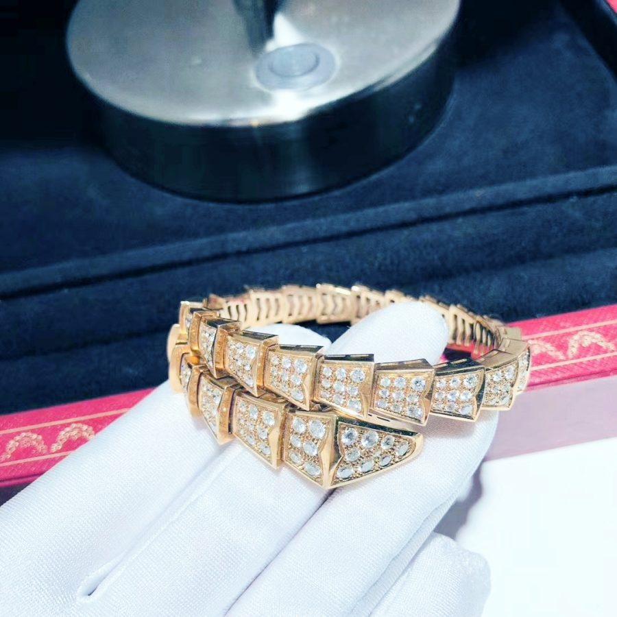 [BIJOUX]BRACELET SERPENTI 8MM OR ROSE DIAMANT