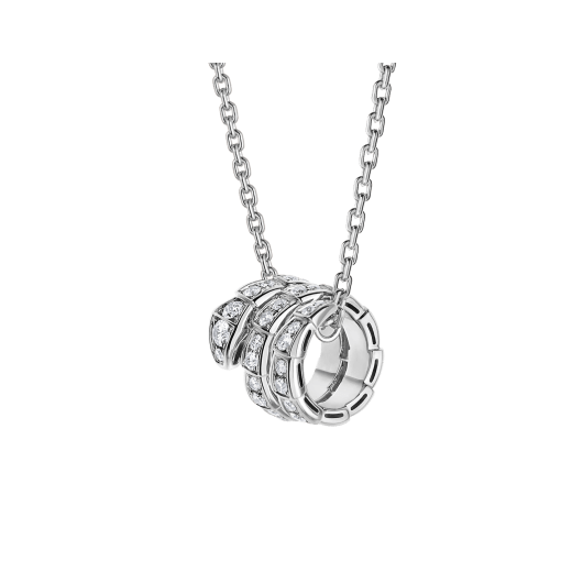 [BIJOUX]SERPENTI SILVER NECKLACE DOUBLE RING DIAMOND