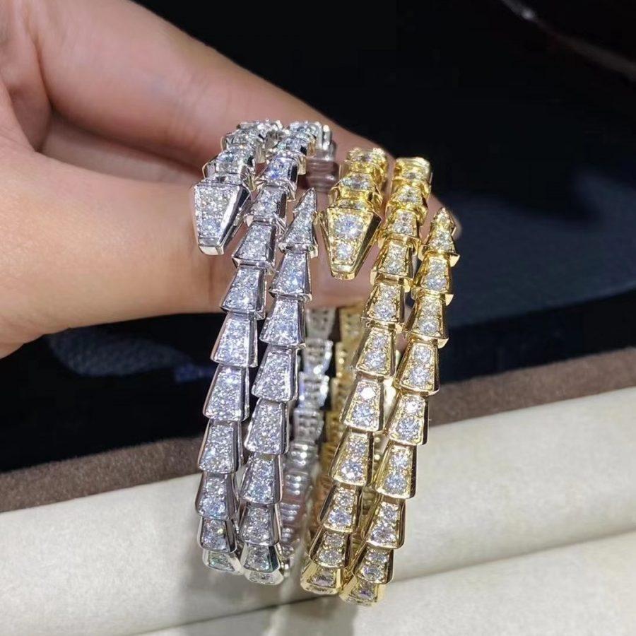 [BIJOUX]SERPENTI BRACELET GOLD DIAMOND DOUBLE ROW