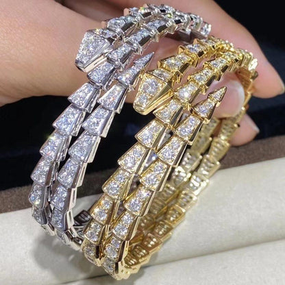 [BIJOUX]SERPENTI BRACELET GOLD DIAMOND DOUBLE ROW