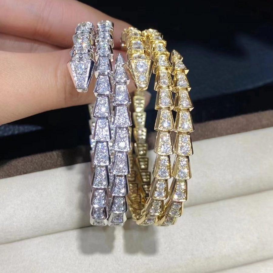 [BIJOUX]SERPENTI BRACELET GOLD DIAMOND DOUBLE ROW
