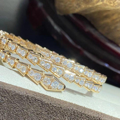 [BIJOUX]SERPENTI BRACELET GOLD DIAMOND DOUBLE ROW