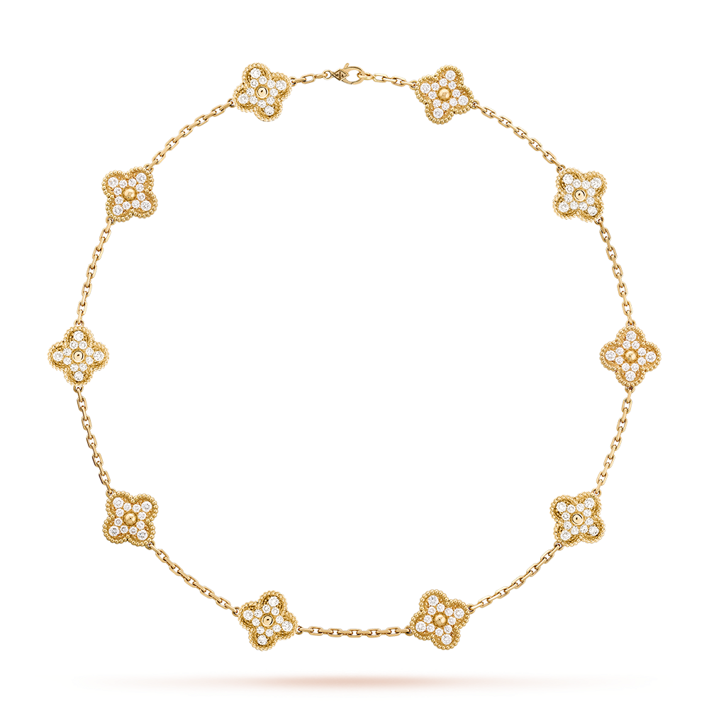 [BIJOUX]COLLIER DIAMANT 10 MOTIFS CLOVER