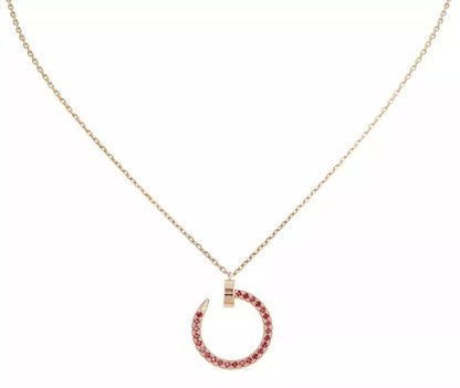 [BIJOUX]JUSTE NECKLACE GOLD RED DIAMONDS