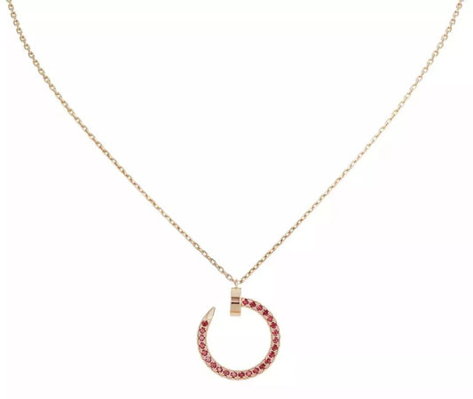[BIJOUX]JUSTE NECKLACE GOLD RED DIAMONDS