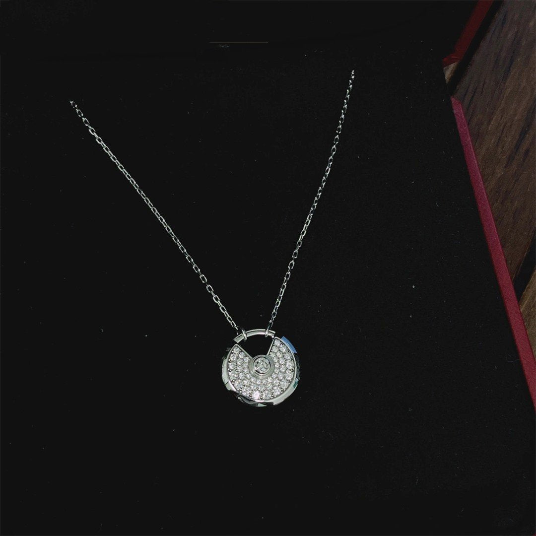 [BIJOUX]AMULETTE SILVER FULL DIAMOND NECKLACE
