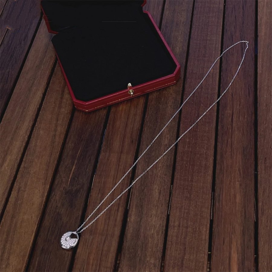 [BIJOUX]AMULETTE SILVER FULL DIAMOND NECKLACE
