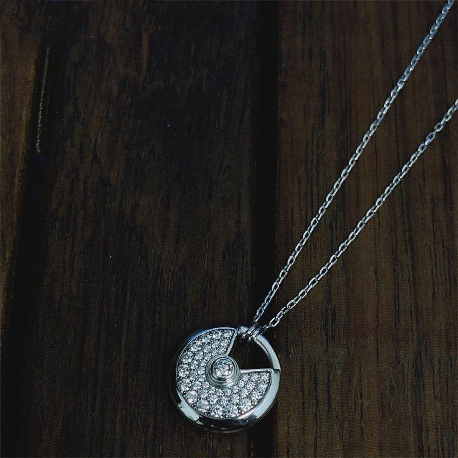 [BIJOUX]COLLIER AMULETTE ARGENT PLEINE DIAMANTS