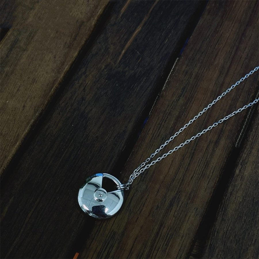 [BIJOUX]AMULETTE SILVER FULL DIAMOND NECKLACE