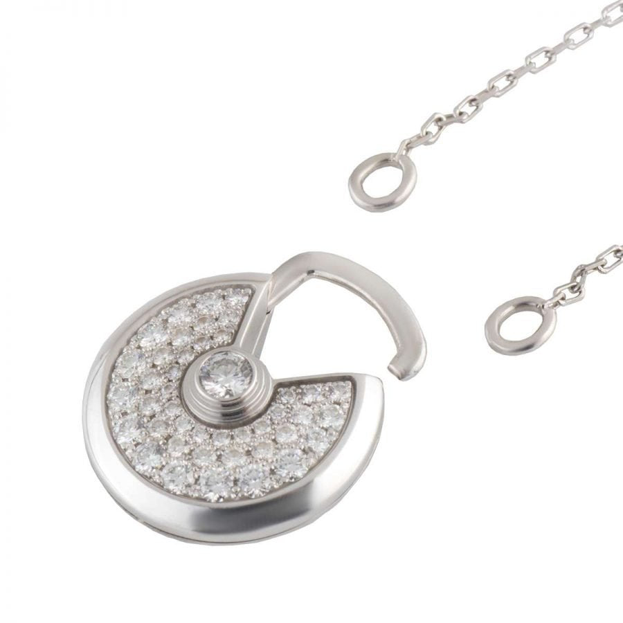 [BIJOUX]COLLIER AMULETTE ARGENT PLEINE DIAMANTS