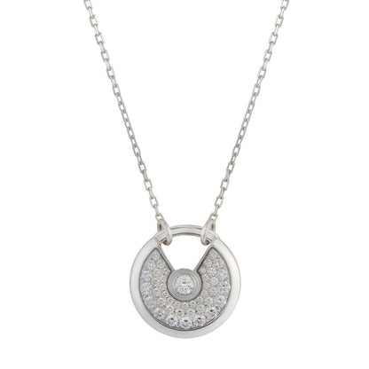 [BIJOUX]AMULETTE SILVER FULL DIAMOND NECKLACE