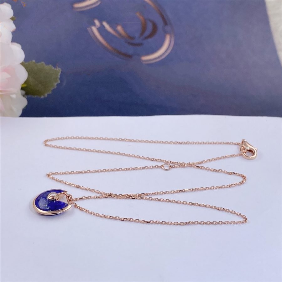 [BIJOUX]AMULETTE ROSE GOLD AGATE NECKLACE