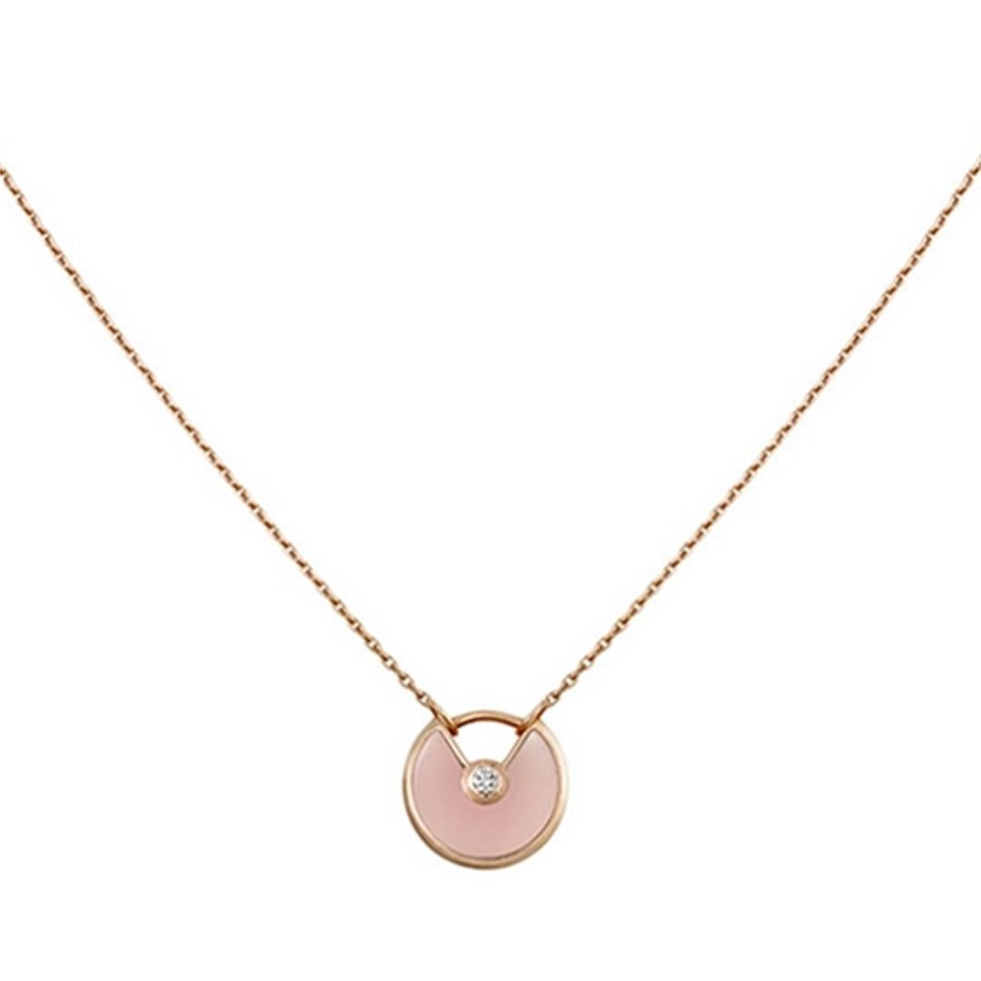 [BIJOUX]AMULETTE ROSE GOLD PINK MOP NECKLACE