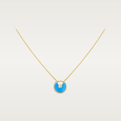 [BIJOUX]AMULETTE GOLD TURQUOISE NECKLACE